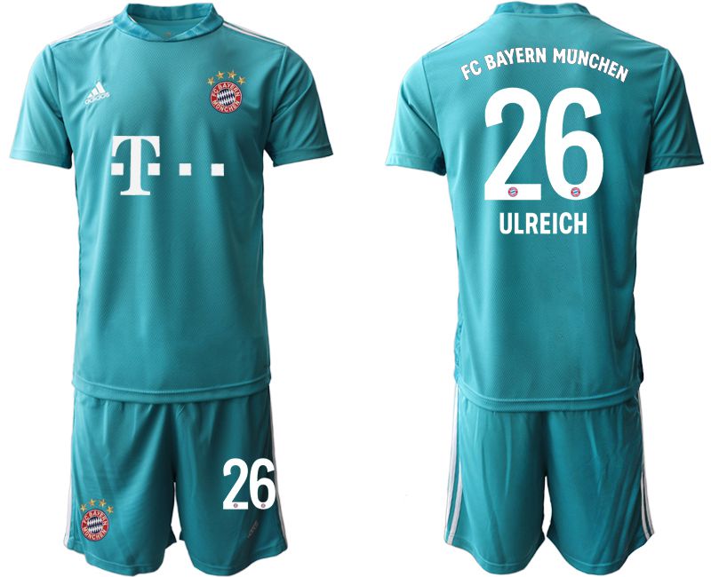 Men 2020-2021 club Bayern Munich lake blue goalkeeper #26 Soccer Jerseys